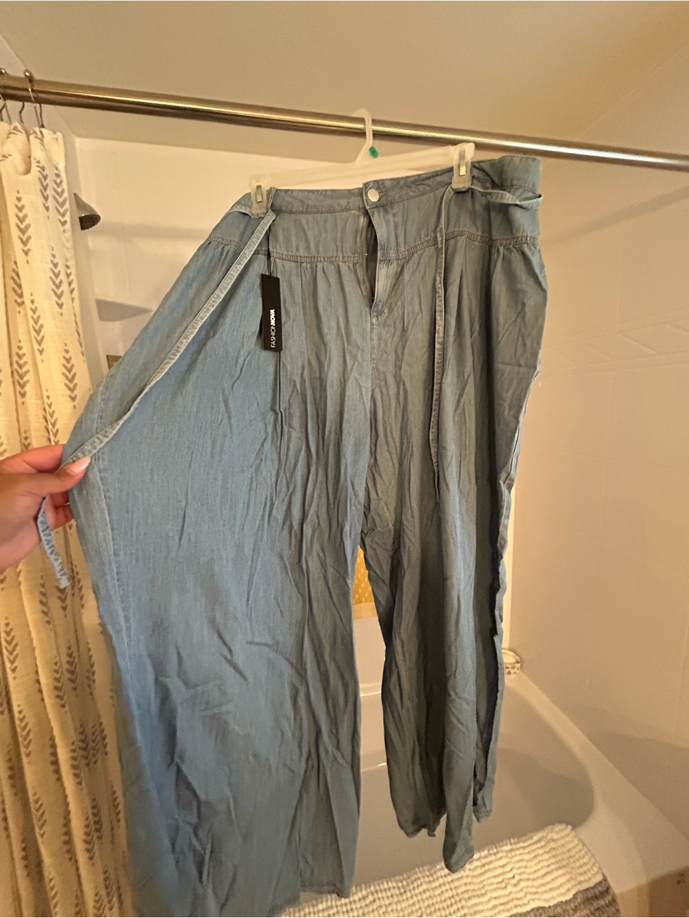 Fashion Nova Light Blue Wide Leg Pants